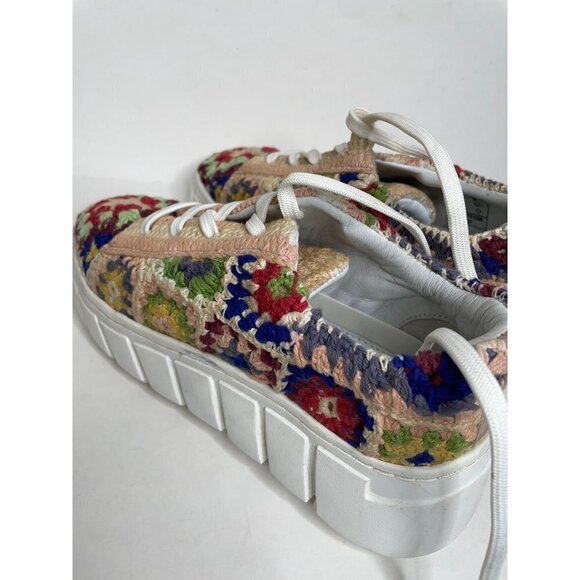 Free People Catch Me If You Can Crochet Flower Sneaker EU 38 US 8 New Colorful - Picture 6 of 9